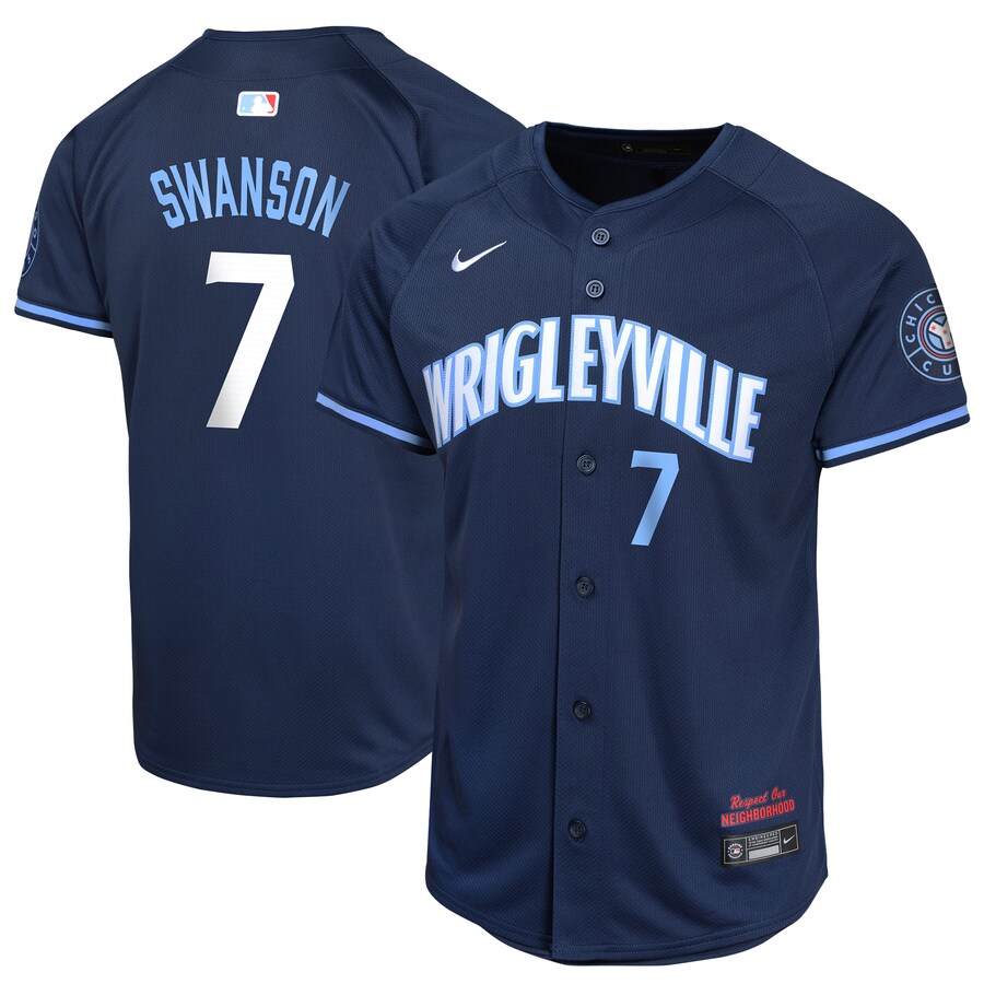 Youth Chicago Cubs Dansby Swanson Nike Navy City Connect Limited Player Jersey - Jersey