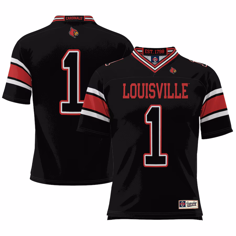 #1 Louisville Cardinals GameDay Greats Youth Football Jersey - Black - Jersey