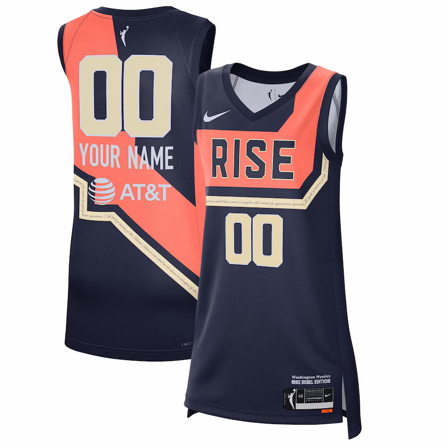 Unisex Washington Mystics Nike Navy 2021 Rebel Edition Victory Custom Jersey - Jersey