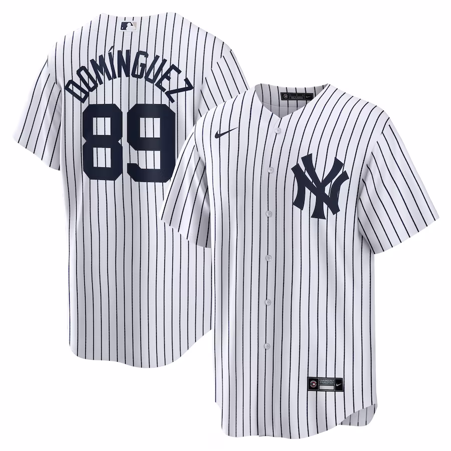 Men's New York Yankees Jasson Dominguez Nike White Home Official Replica Player Jersey - Jersey