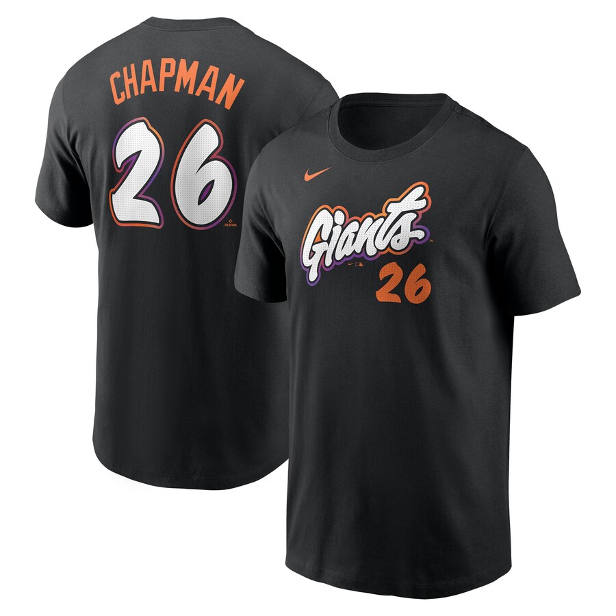 Men's San Francisco Giants Matt Chapman Nike Anthracite 2025 City Connect Fuse Name & Number T-Shirt - Jersey