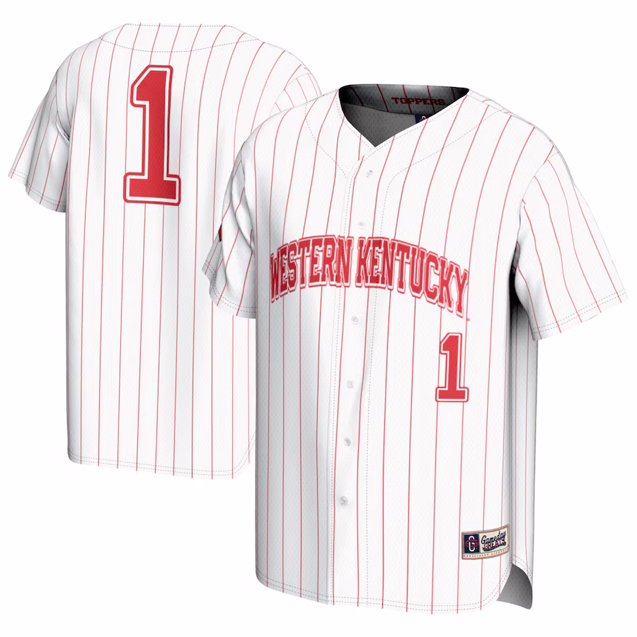 #1 Western Kentucky Hilltoppers GameDay Greats Youth  Lightweight Baseball Fashion Jersey – White - Jersey