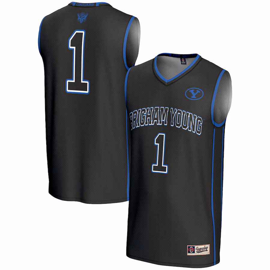 Youth GameDay Greats Black #1 BYU Cougars Lightweight Basketball Jersey - Jersey