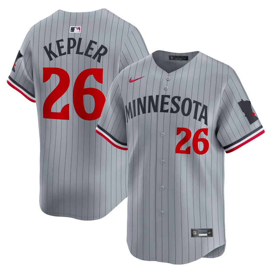 Men's Minnesota Twins Max Kepler Nike Gray Road Limited Player Jersey - Jersey