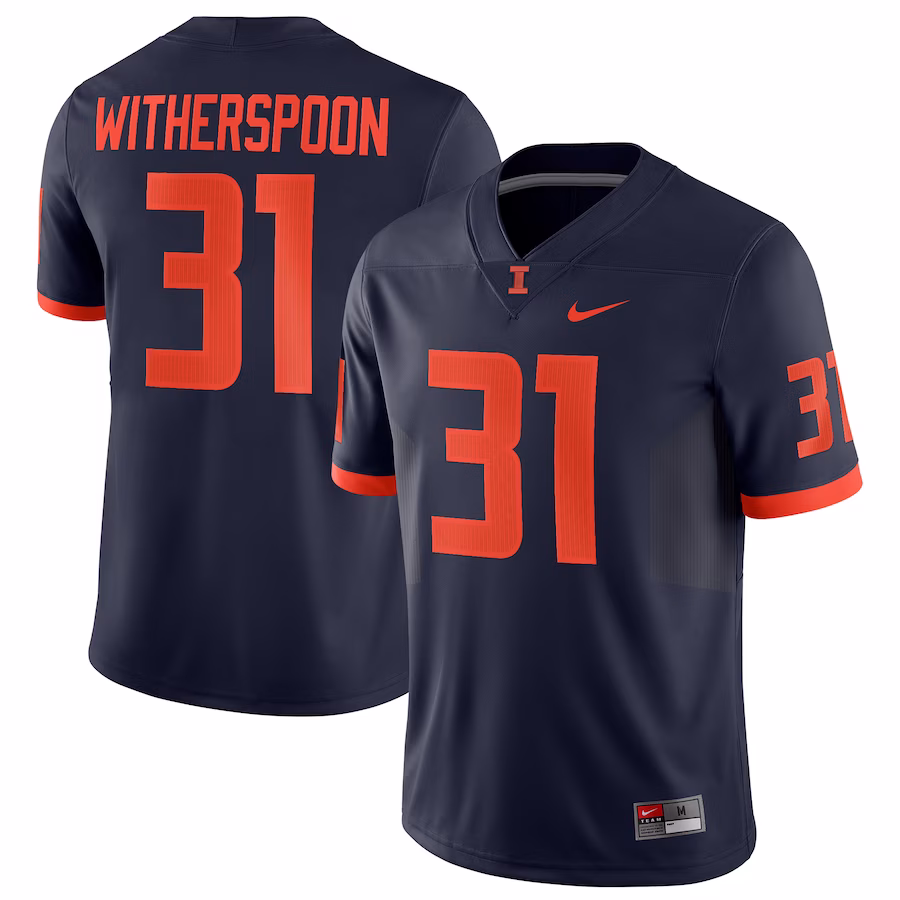 Devon Witherspoon Illinois Fighting Illini Nike Replica Jersey - Navy - Jersey