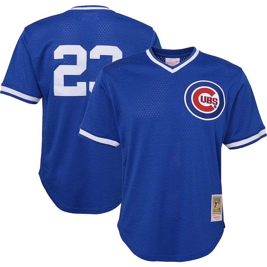 Youth Chicago Cubs Ryne Sandberg Mitchell & Ness Royal Cooperstown Collection Mesh Batting Practice Jersey - Jersey