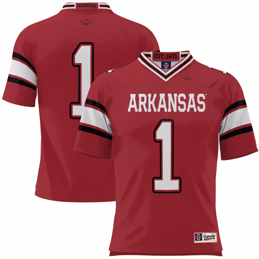 Men's GameDay Greats #1 Cardinal Arkansas Razorbacks Football Jersey - Jersey