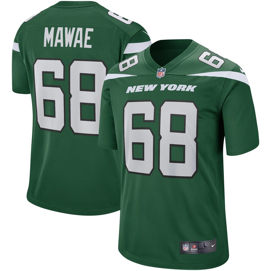 Men's New York Jets Kevin Mawae Nike Gotham Green Game Retired Player Jersey - Jersey