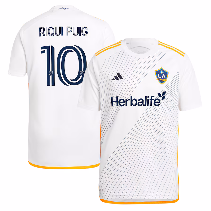 Men's LA Galaxy Riqui Puig adidas White 2024 Angeleno Kit Replica Player Jersey - Jersey