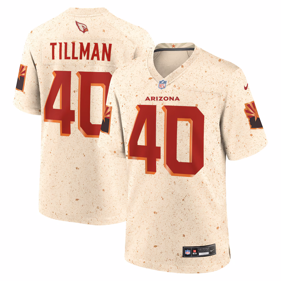 Men's Arizona Cardinals Pat Tillman Nike Natural 2025 Rivalries Collection Retired Player Game Jersey - Jersey