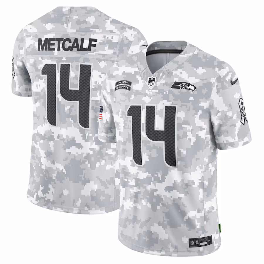 Men's Seattle Seahawks DK Metcalf Nike Arctic Camo 2024 Salute to Service Limited Jersey - Jersey