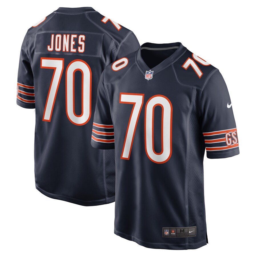 Men's Chicago Bears Braxton Jones Nike Navy Game Player Jersey - Jersey