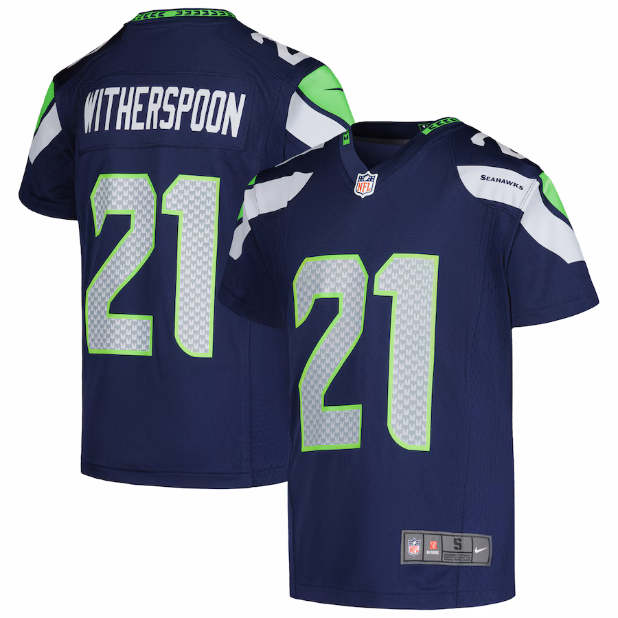 Youth Seattle Seahawks Devon Witherspoon Nike College Navy Game Jersey - Jersey