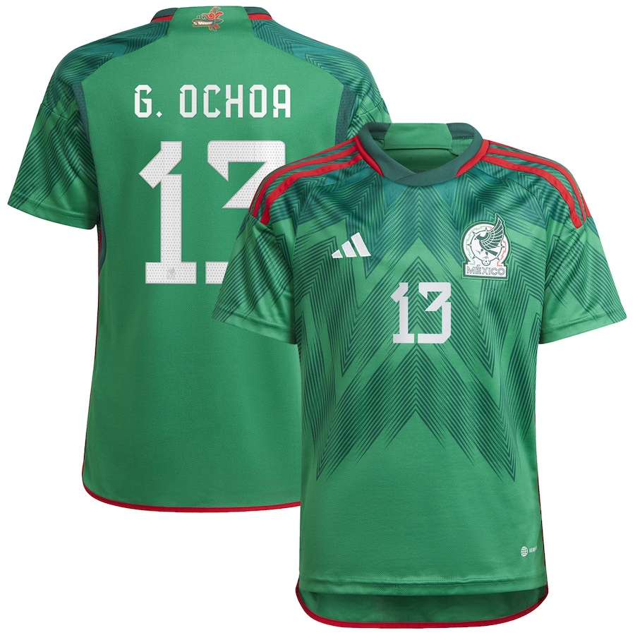 Youth Mexico National Team Guillermo Ochoa adidas Green 2022/23 Home Replica Player Jersey - Jersey