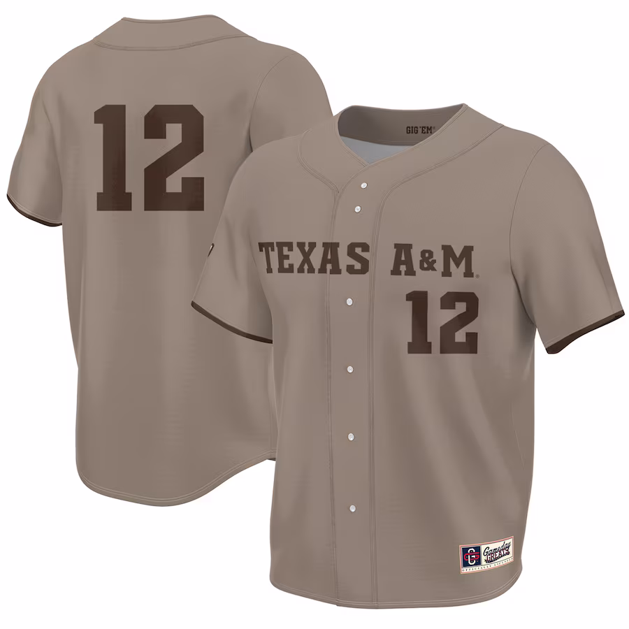 Texas A&M Aggies GameDay Greats Corps of Cadet Lightweight Baseball Jersey - Khaki - Jersey