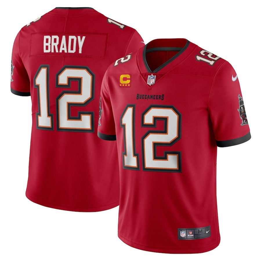 Men's Tampa Bay Buccaneers Tom Brady Nike Red Captain Vapor Limited Jersey - Jersey
