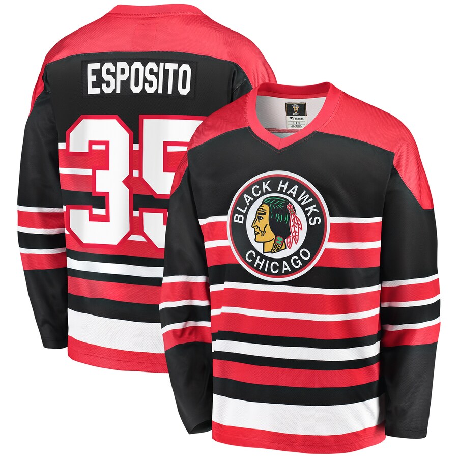Men's Chicago Blackhawks Tony Esposito Fanatics Branded Red Premier Breakaway Retired Player Jersey - Jersey