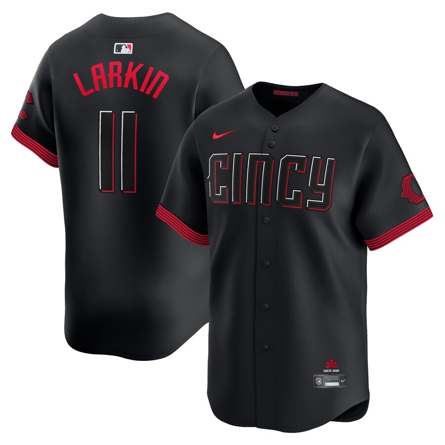 Men's Cincinnati Reds Barry Larkin Nike Black City Connect Limited Player Jersey - Jersey