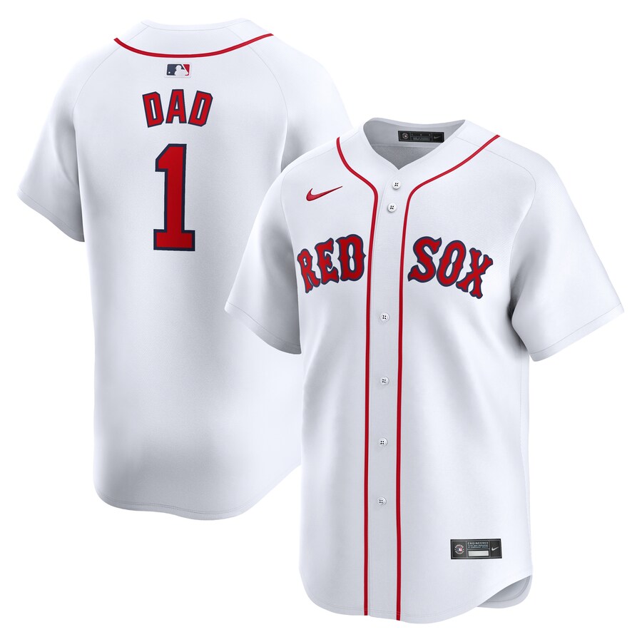 Men's Boston Red Sox Nike White #1 Dad Home Limited Jersey - Jersey