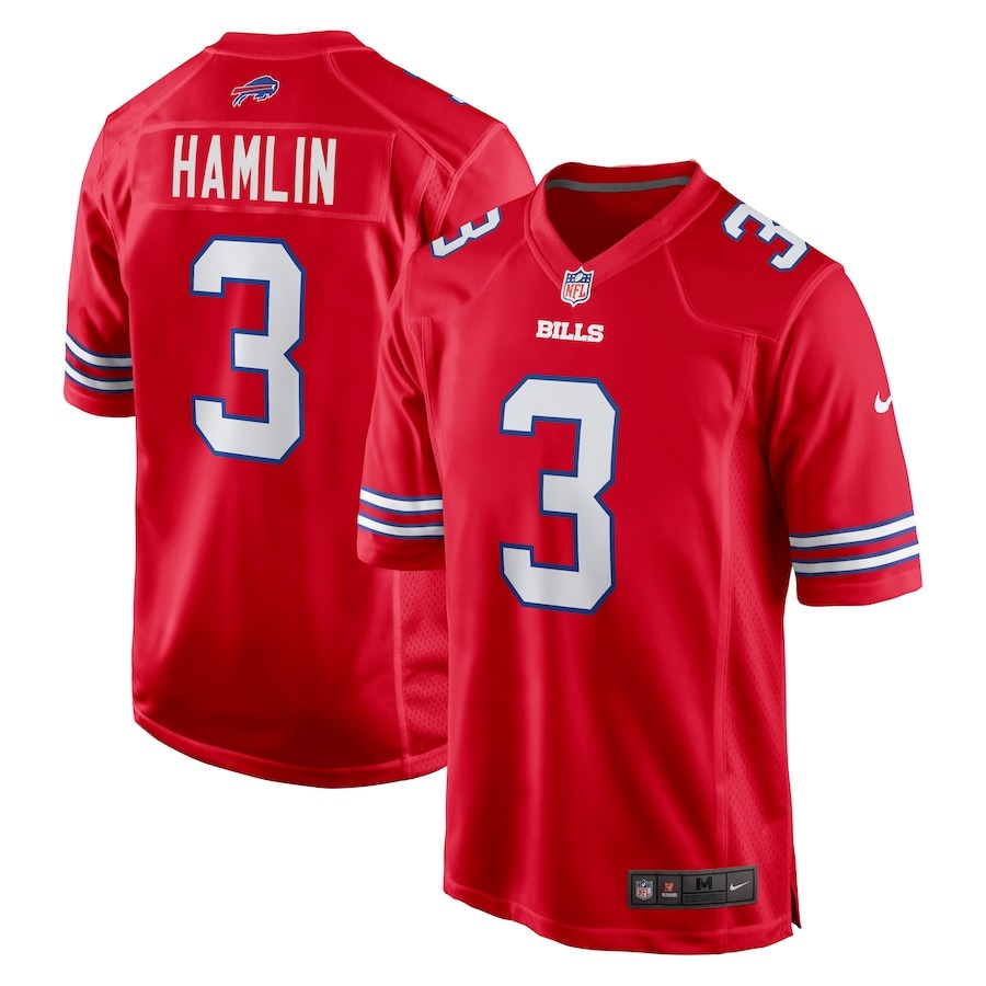 Men's Buffalo Bills Damar Hamlin Nike Red Alternate Game Jersey - Jersey