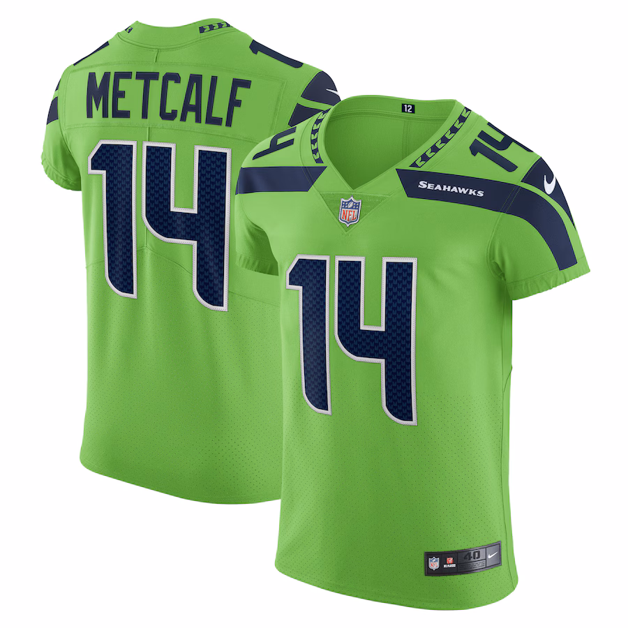 Men's Seattle Seahawks DK Metcalf Nike Neon Green Alternate Vapor Elite Player Jersey - Jersey
