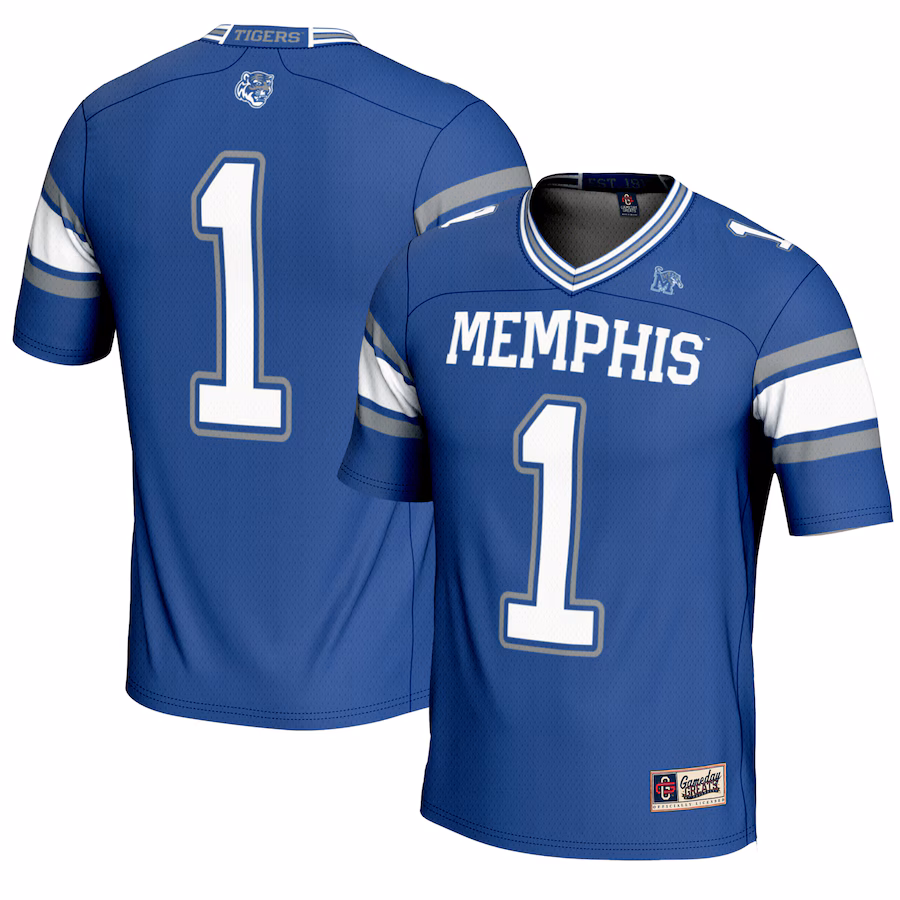 Men's GameDay Greats #1 Royal Memphis Tigers Endzone Football Jersey - Jersey