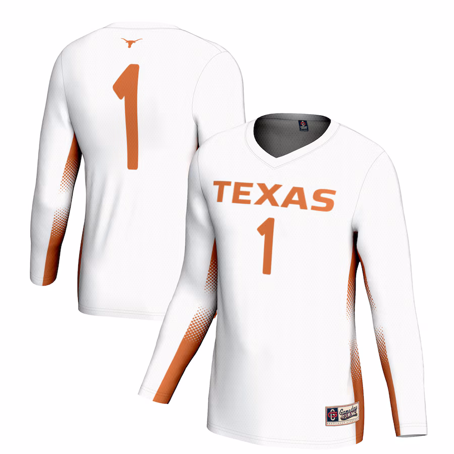 Youth GameDay Greats #1 White Texas Longhorns Lightweight Women's Volleyball Fashion Jersey - Jersey