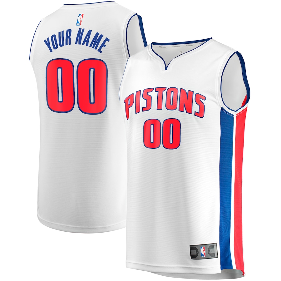 Youth Detroit Pistons  Fanatics White Fast Break Replica Custom Jersey - Association Edition - Jersey