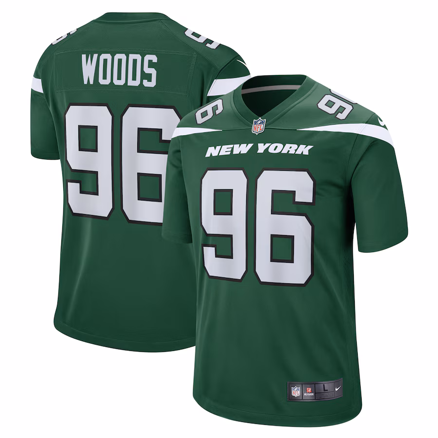 Men's New York Jets Al Woods Nike Gotham Green  Game Jersey - Jersey
