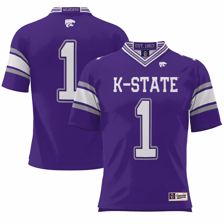 #1 Kansas State Wildcats GameDay Greats Youth Endzone Football Jersey - Purple - Jersey