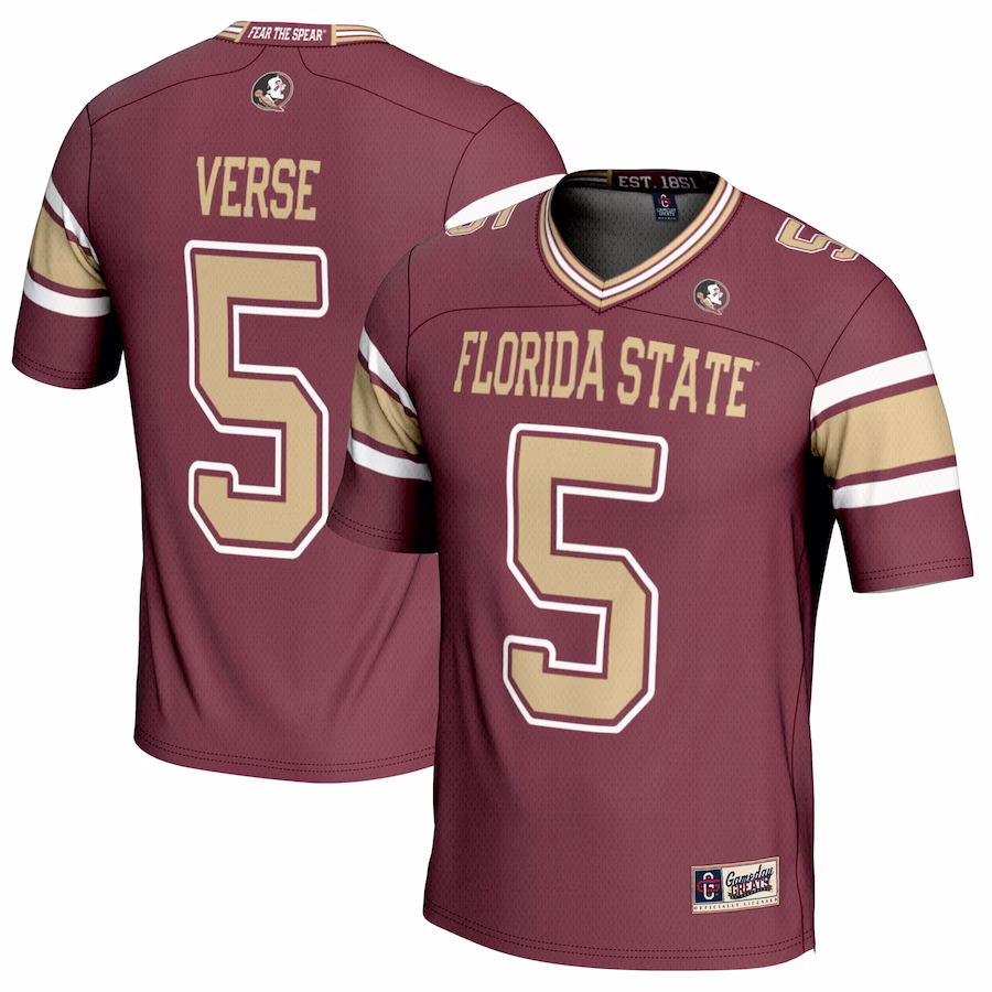 Jared Verse Florida State Seminoles GameDay Greats NIL Player Football Jersey - Garnet - Jersey