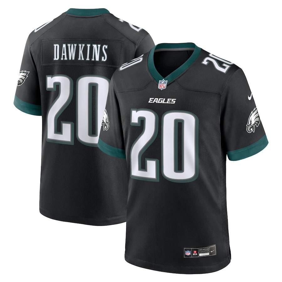 Men's Philadelphia Eagles Brian Dawkins Nike Black Alternate Game Jersey - Jersey
