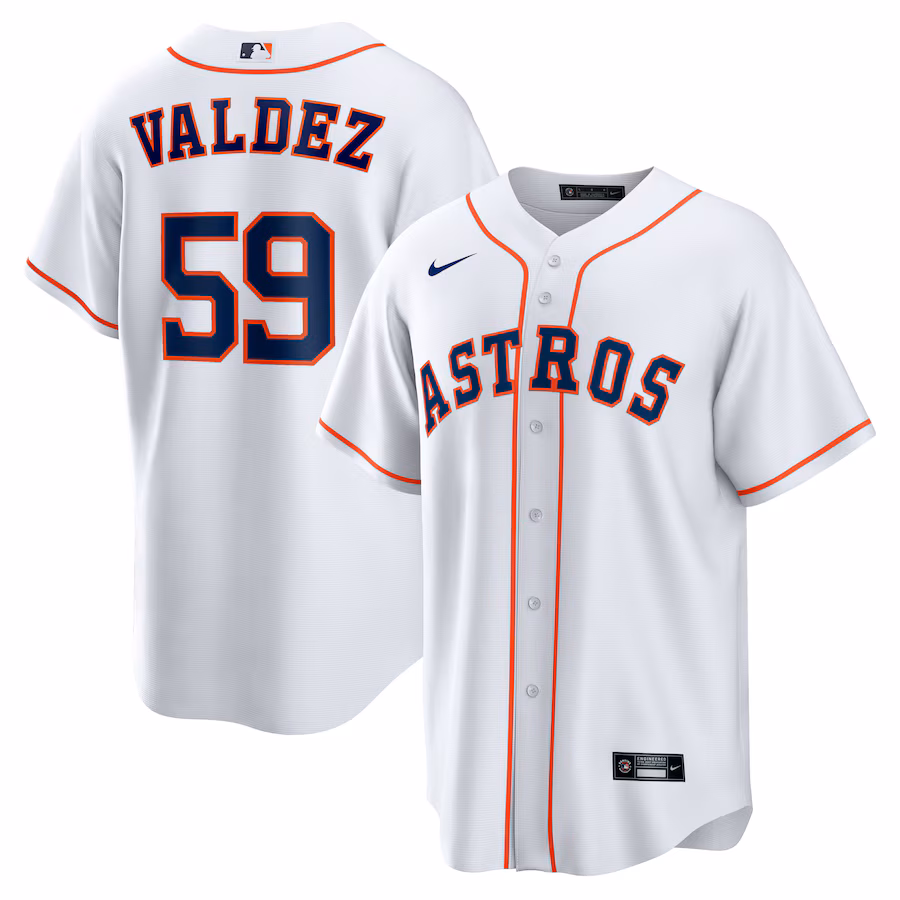 Men's Houston Astros Framber Valdez Nike White Home Replica Jersey - Jersey