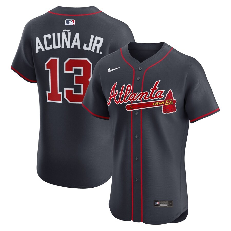 Men's Atlanta Braves Ronald Acuña Jr. Nike Navy Big & Tall Alternate Replica Player Jersey - Jersey