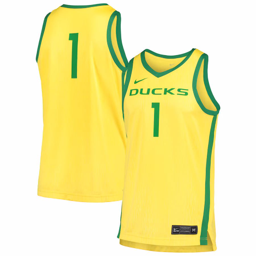 Men's Nike Yellow Oregon Ducks Replica Basketball Jersey - Jersey