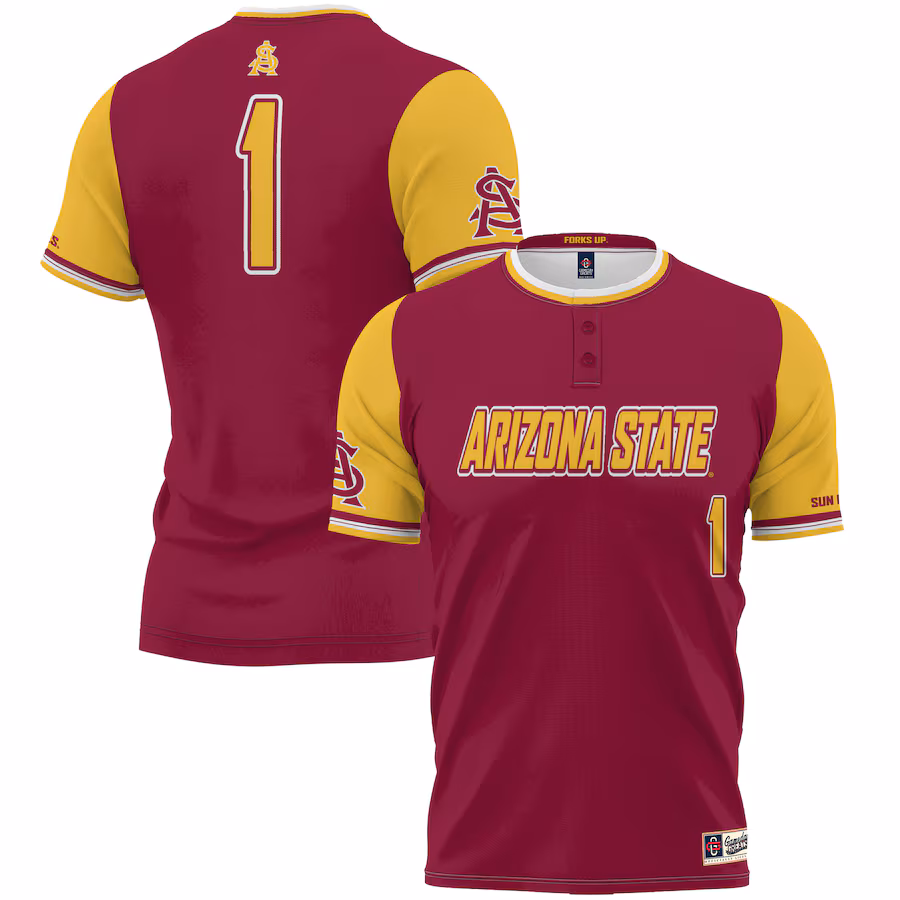 #1 Arizona State Sun Devils GameDay Greats Lightweight Softball Jersey - Maroon - Jersey
