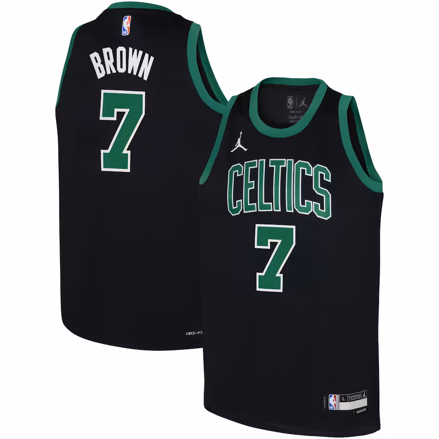 Youth Boston Celtics Jaylen Brown Jordan Brand Black Swingman Jersey - Statement Edition - Jersey