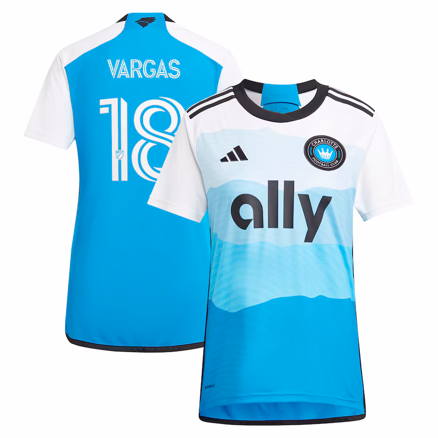 Women's Charlotte FC Kerwin Vargas adidas Blue 2024 The Carolina Kit: Explore Replica Player Jersey - Jersey