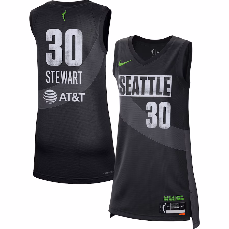 Women's Seattle Storm Breanna Stewart Nike Black 2021 Rebel Edition Victory Player Jersey - Jersey
