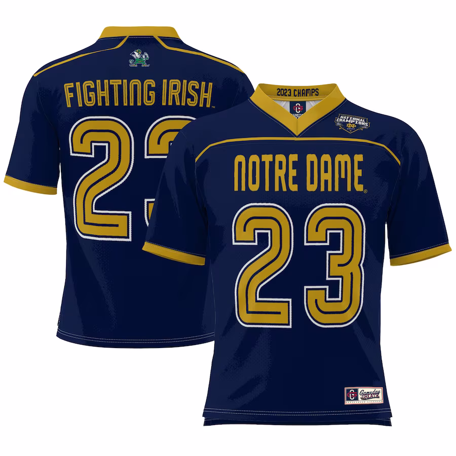 Notre Dame Fighting Irish GameDay Greats Youth 2023 NCAA Men's Lacrosse National Champions Lightweight Jersey - Navy - Jersey