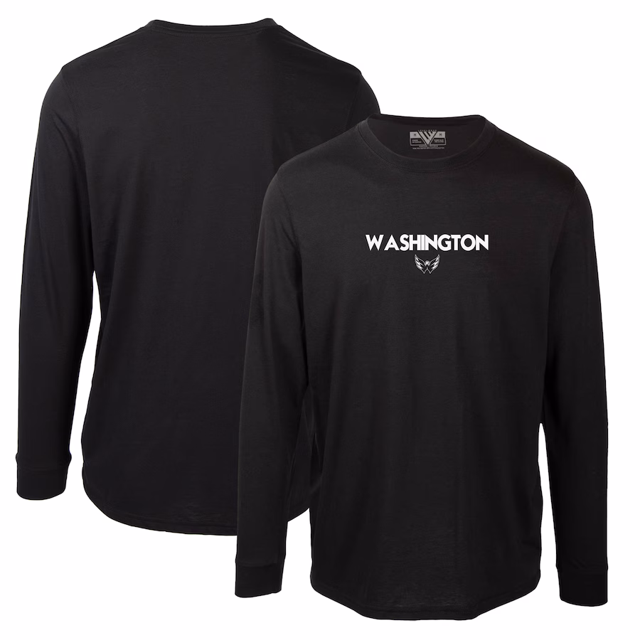 Men's Washington Capitals Levelwear Black Oscar City Capsule Long Sleeve T-Shirt - Jersey