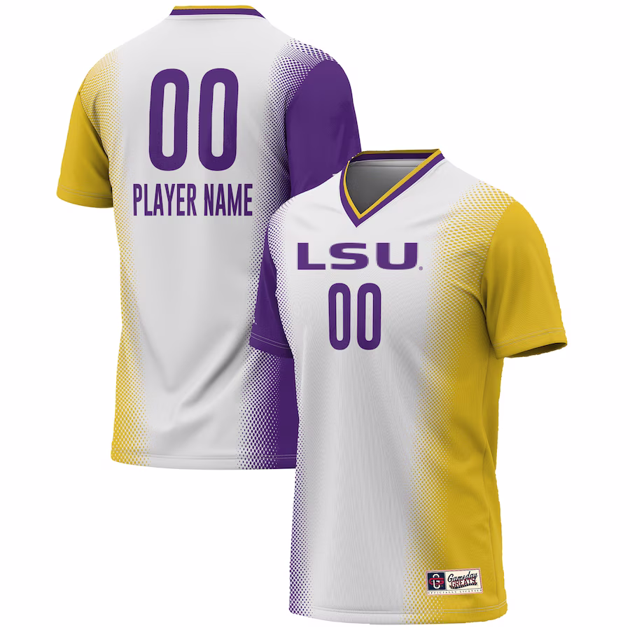 LSU Tigers GameDay Greats Unisex NIL Pick-A-Player Lightweight Women's Soccer Jersey - White - Jersey