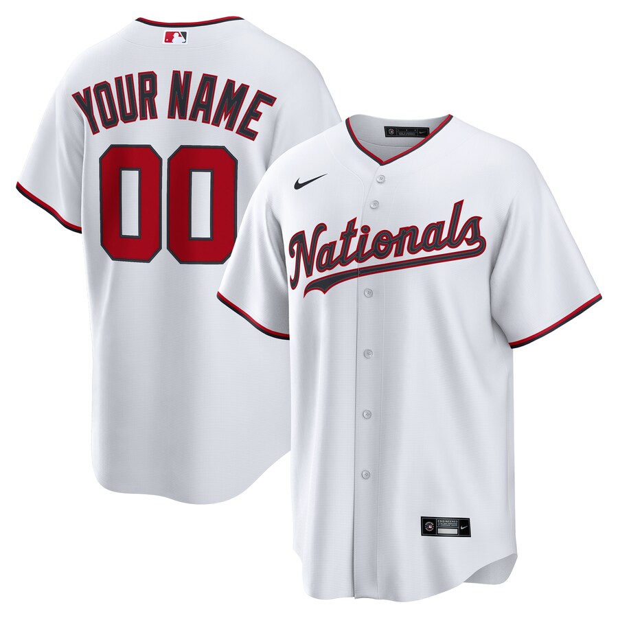 Men's Washington Nationals Nike White Home Custom Replica 2.0 Jersey - Jersey