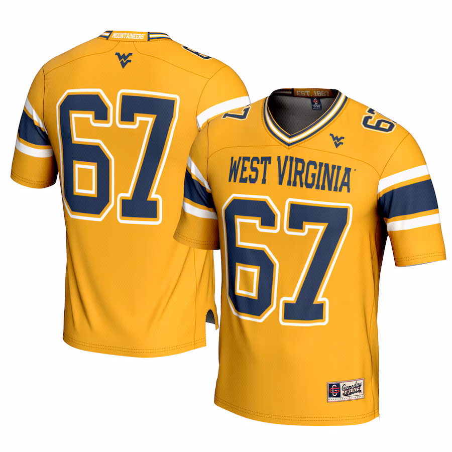 Men's GameDay Greats #1 Gold West Virginia Mountaineers Football Jersey - Jersey