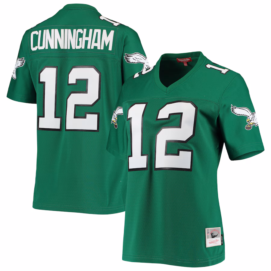 Women's Philadelphia Eagles Randall Cunningham Mitchell & Ness Kelly Green 1990 Legacy Replica Jersey - Jersey