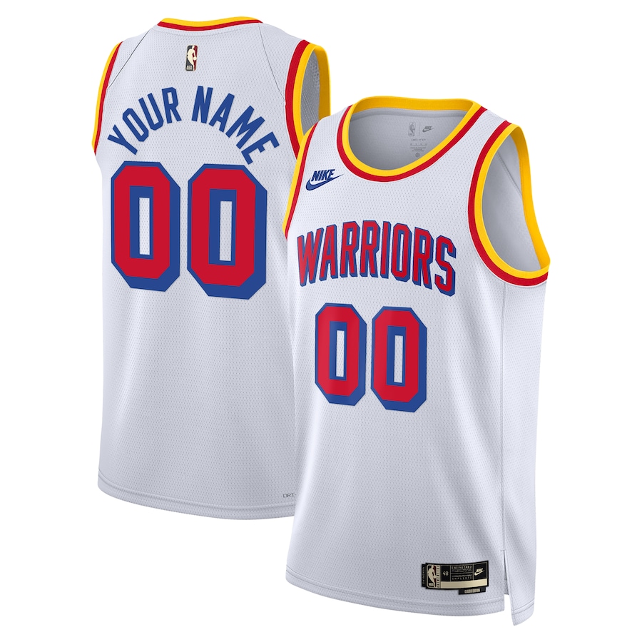 Unisex Adult Golden State Warriors Nike White Swingman Custom Jersey - Classic Edition - Jersey
