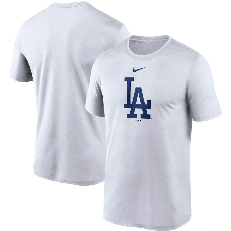 Men's Los Angeles Dodgers Nike White Large Logo Legend Performance T-Shirt - Jersey