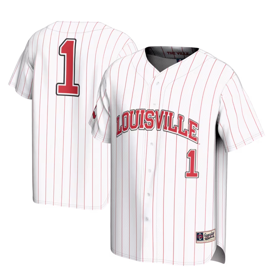 #1 Louisville Cardinals GameDay Greats Youth Lightweight Baseball Fashion Jersey - White - Jersey