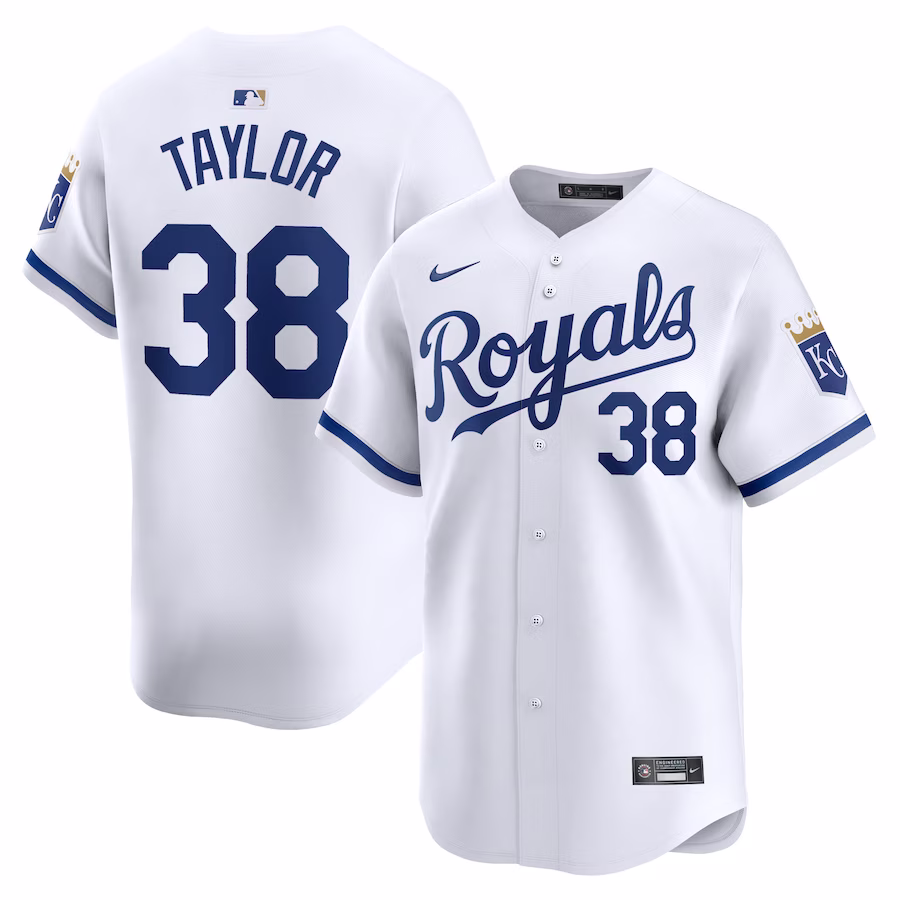 Men's Kansas City Royals Josh Taylor Nike White Home Limited Player Jersey - Jersey