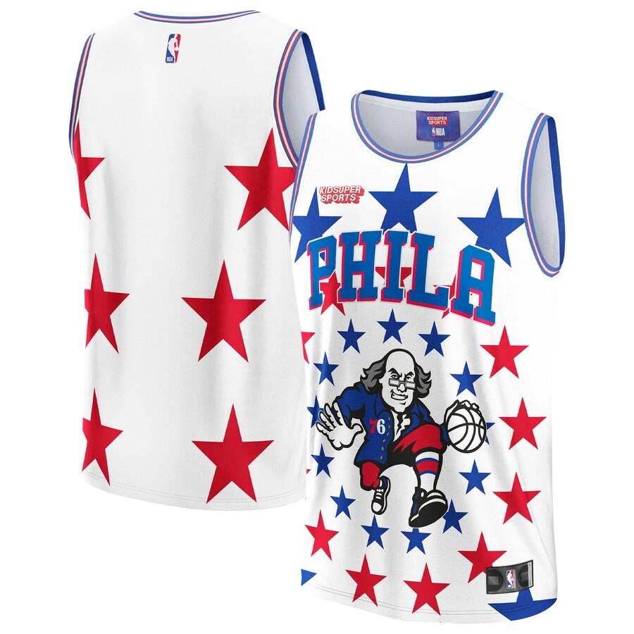 Unisex Philadelphia 76ers NBA & KidSuper Studios by Fanatics White Hometown Jersey - Jersey